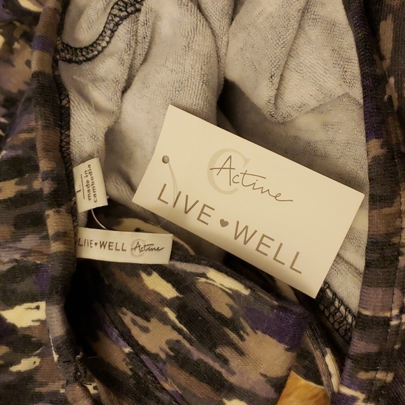 Cato Activewear Purple/Gray/Crean Open Back Crossed Sweatshirt Size Large - Picture 6 of 9